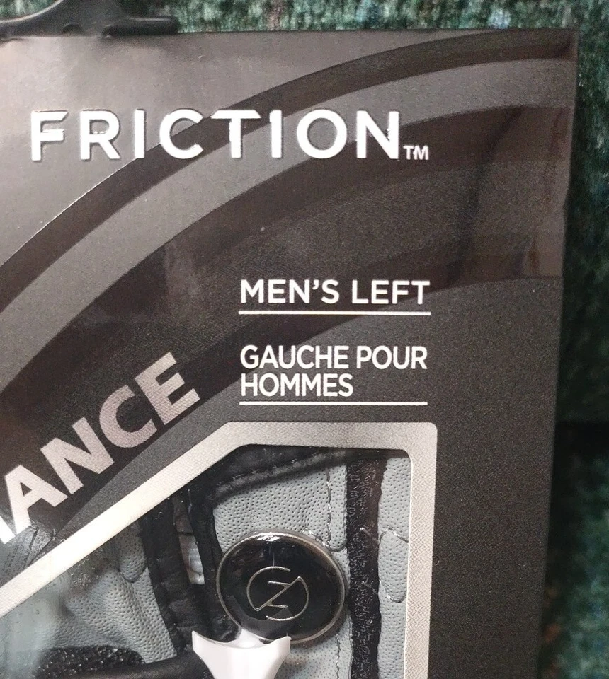 Guantes de golf Zero Friction para hombre mano izquierda talla única gris y negro Foto 4 de 4