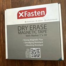 XFasten Magnetic Dry Erase Tape, 1-Inch x 30 Foot, Write On Wipe Off Tape