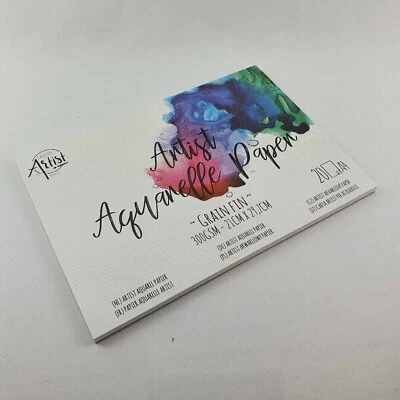 CREATIVE ARTIST Aquarellblock Aquarellpapier Zeichenblock DIN A4, 300g Fein Malblock 20 Blatt