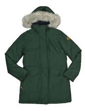 Timberland Waterproof Faux Fur Trim Hooded Parka Women's Coat S Nwt Green