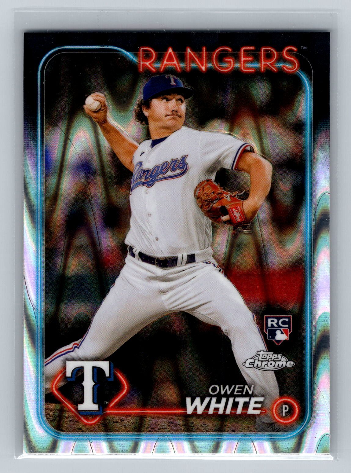 2024 Topps Chrome Owen White #211 Raywave Refractor Texas Rangers