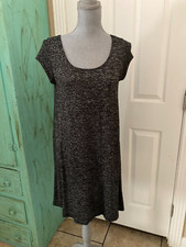 TRY THIS, WOMENS, HEATHER GRAY, STRETCHY, CAP SLEEVE, SHIFT TYPE DRESS, LARGE