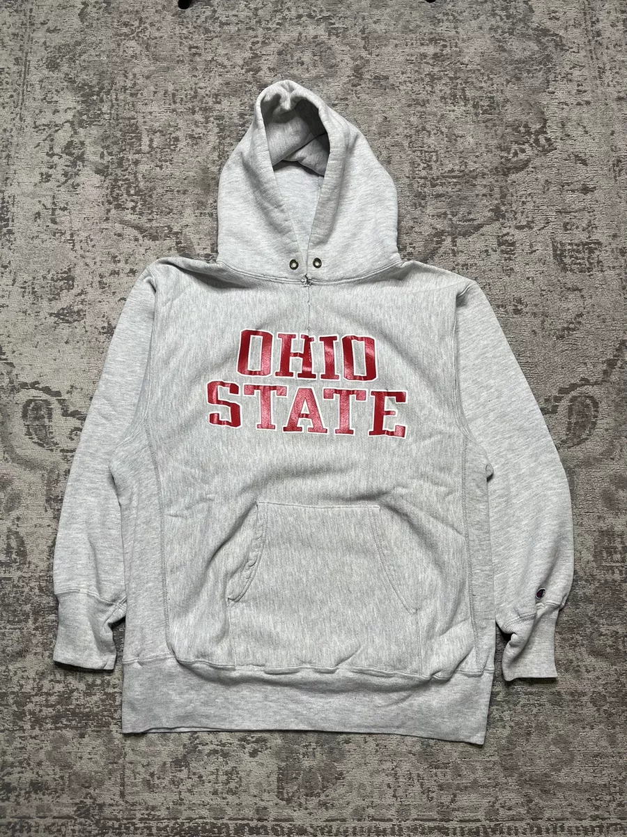 Vintage 80s Champion Reverse Weave Hoodie Ohio State USA XL Repaired