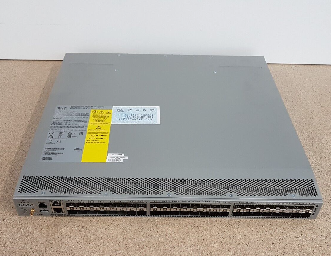 Cisco N3K-C3524P-10GX • Nexus 3548-X 48 SFP+ ports • LAN_BASE_SERVICES + 24P_LIC