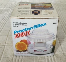 Vtg Proctor Silex Juicit Model J333 Cordless Battery Powered Juicer  *Open Box*