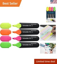 Highlighters Plastic Pack of 4 Chisel Tip Assorted Colors Marking Crafts