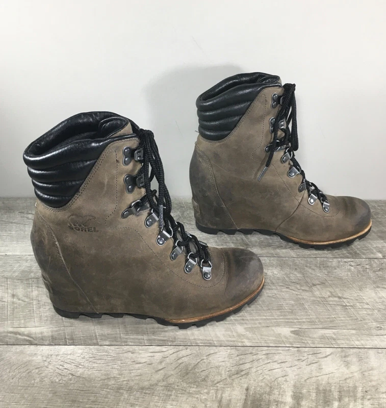 sorel conquest wedge waterproof leather ankle boots