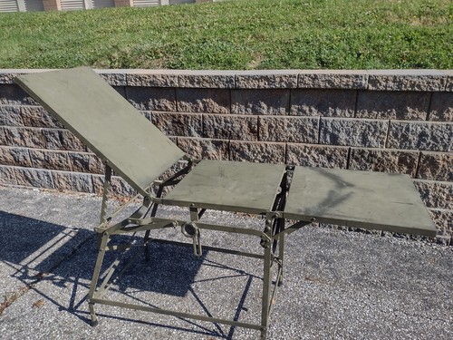 Military Army Field First Aid Operating Table Bed Metal Folding Portable Medical