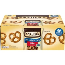 Snyder's of Hanover 100 Calorie Mini Pretzel Pack of 36 Crunchy Snack Bags