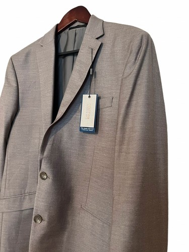 NEW Kenneth Cole Men 41R Tan Poly Blend Flex Techni-Cole Suit Blazer 2 Button - Picture 2 of 12