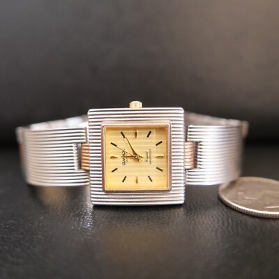 Qmax Crystal Waterproof Ladies Quartz Watch HB285 two Tone Silver Gold !!!