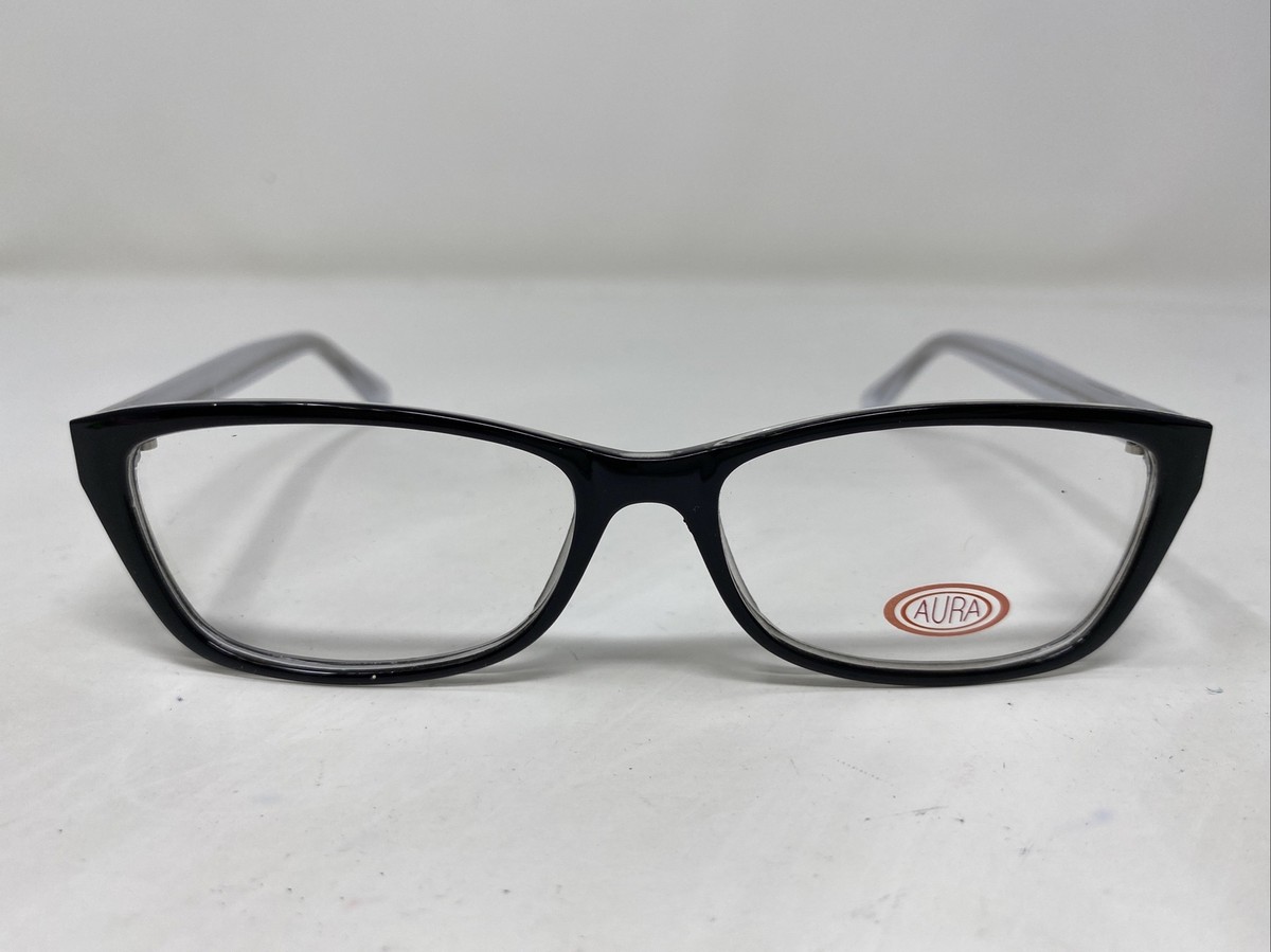 AKA-B-3 展示品 ブラインド レース 1340×1090 Aura AU 1740 Black/White 54-16-140 Plastic Full Rim Eyeglasses