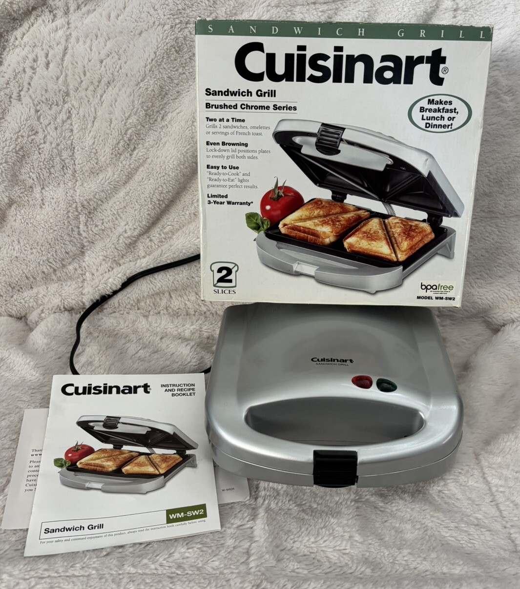 Cuisinart WM-SW2 Dual Non-Stick Indoor Sandwich Grill Maker