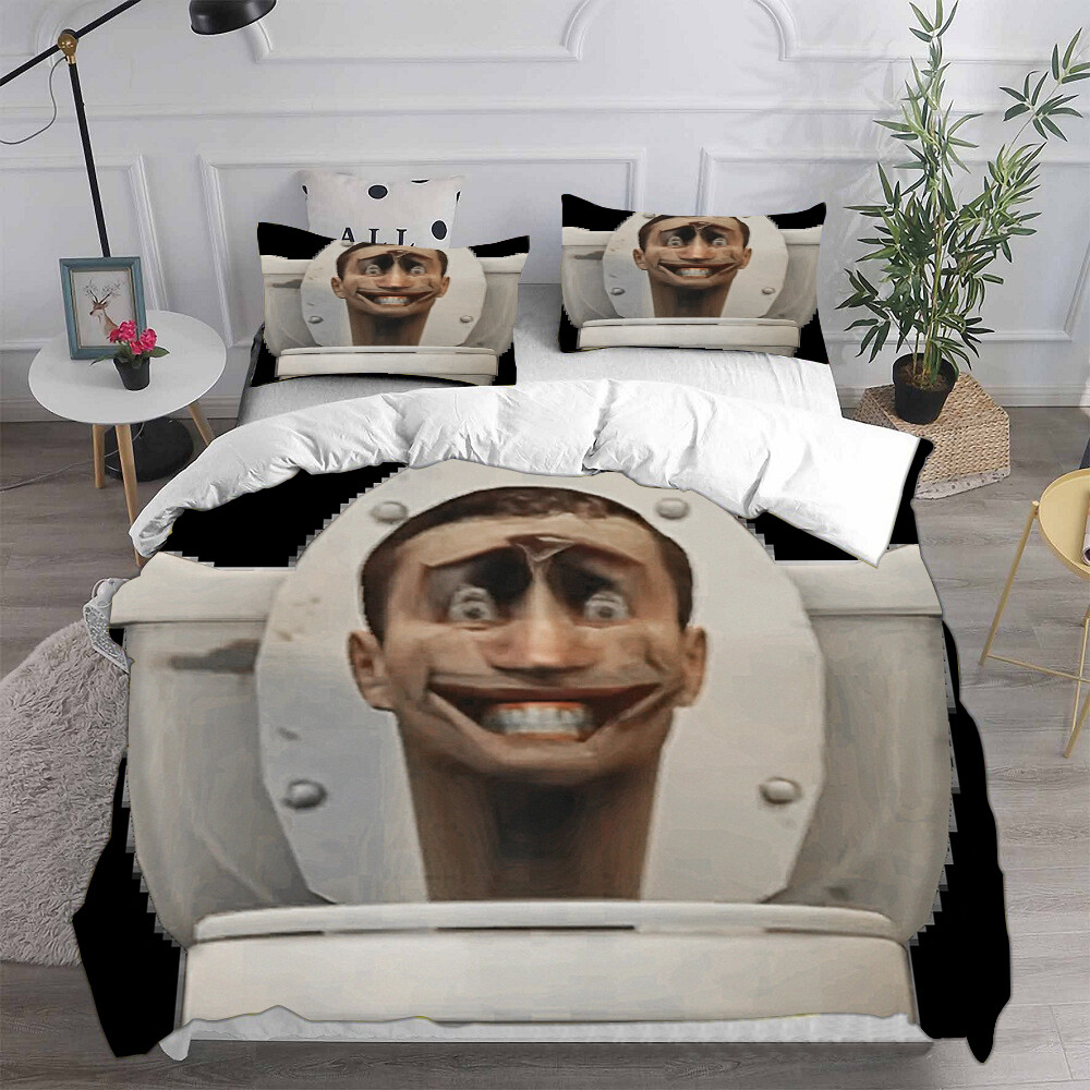 Skibidi Toilet Speakerman Bosses 3D Duvet Cover Bedding Set Pillowcase