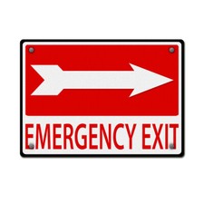 Horizontal Metal Sign Emergency Exit Right Weatherproof Street Signage