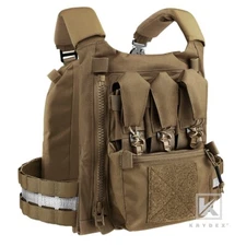 KRYDEX FCPC V5 Plate Carrier Tactical Vest Zip-On Back Pack Banger Coyote Brown