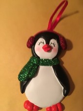 Girl Penguin Christmas Tree Ornament Personalized Holiday Gift New