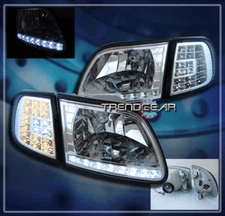 1997-2003 FORD F-150 EXPEDITION LED CRYSTAL HEAD LIGHTS+CORNER SIGNAL CLEAR LENS