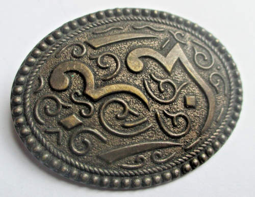Ancienne sublime broche couleur or cristaux améthyste citrine bijou