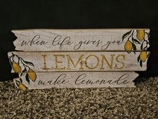 Lemonade Home Decor Sign Faux Wood Plank