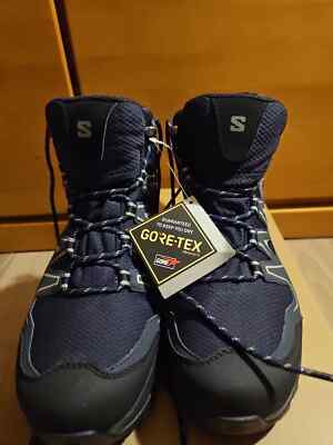 SALOMON ONIS MID GTX GR.: 42 2/3 -UK: 8.5   US 9 Dunkelblau   Neu