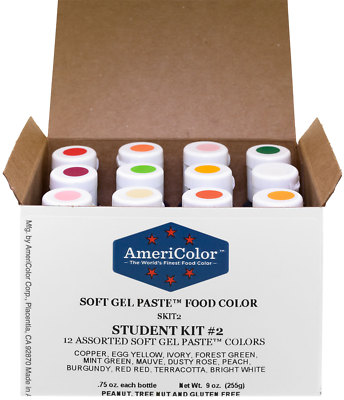 AmeriColor Student Kit 2, Soft Gel Paste, 12 .75 Ounce Bottles