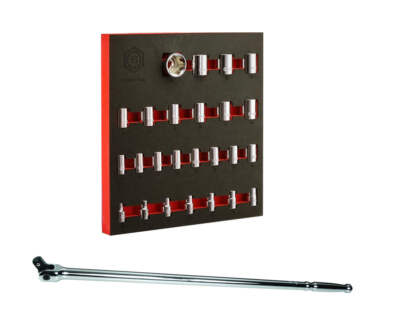 Britool Hallmark 1/2'' Drive Socket Set Sizes 10-36mm + Free Breaker Bar