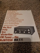 ORIGINAL Mcintosh MR-77 FM Stereo Tuner Dealer Spec Sheet Catalog Audio Vintage