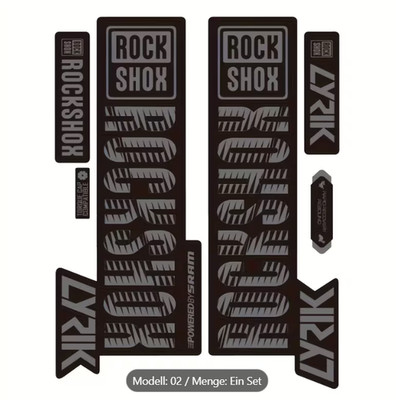 Rock Shox Lyrik Federgabel Sticker Aufkleberset (No. 76) 6 tlg grau MTB Decal