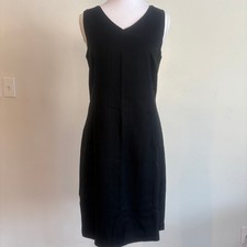 Tommy Bahama LBD Silk Sheath Dress 6 Blk Minimalist Classic Capsule Quiet Luxury