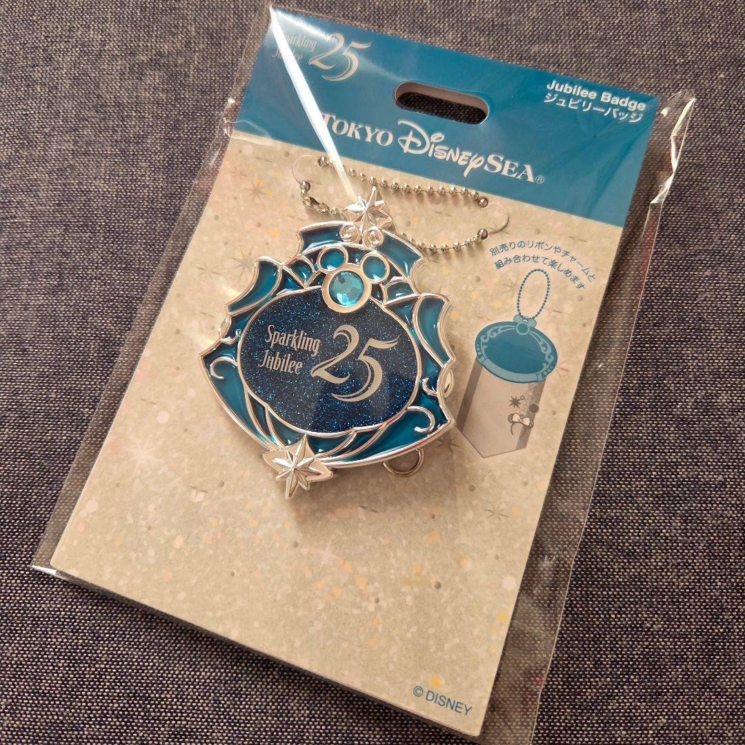 Disney Sea 25th Anniversary Sparkling Jubilee Badge Mickey Used