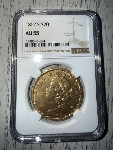 1862-S Liberty Double Eagle — photo from the most recent tracked eBay sale