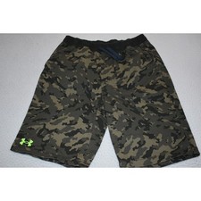 Under Armour Shorts Boys Youth Size Large Performance Green Camo Stretch