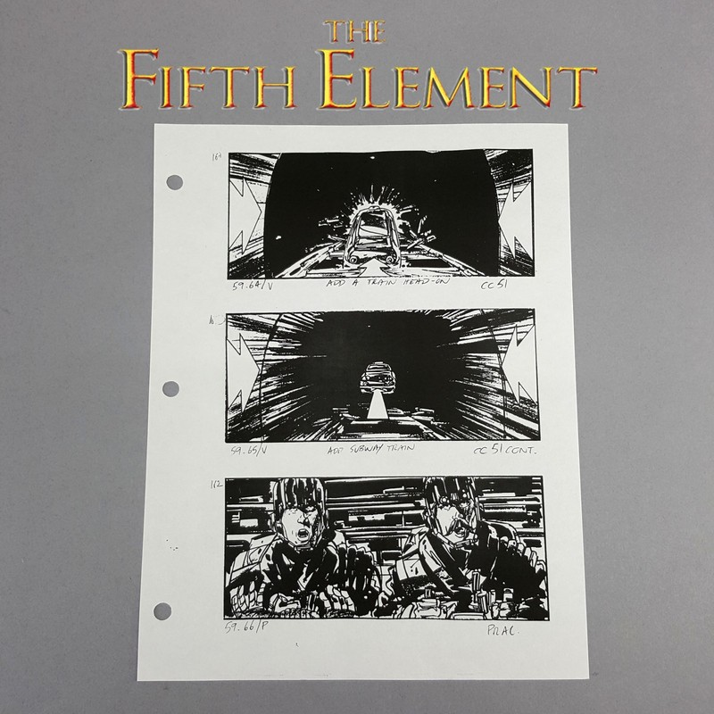 Image 23 of The Fifth Element - Production Used Storyboard, Cab Chase 160-162 , COA