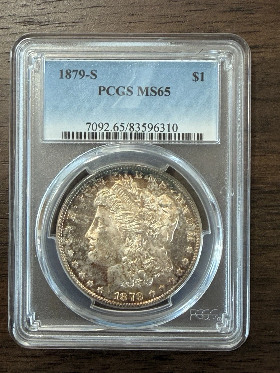 PCGS Certified MS 65 Graded 1879 Year Morgan US Dollars (1878-1921