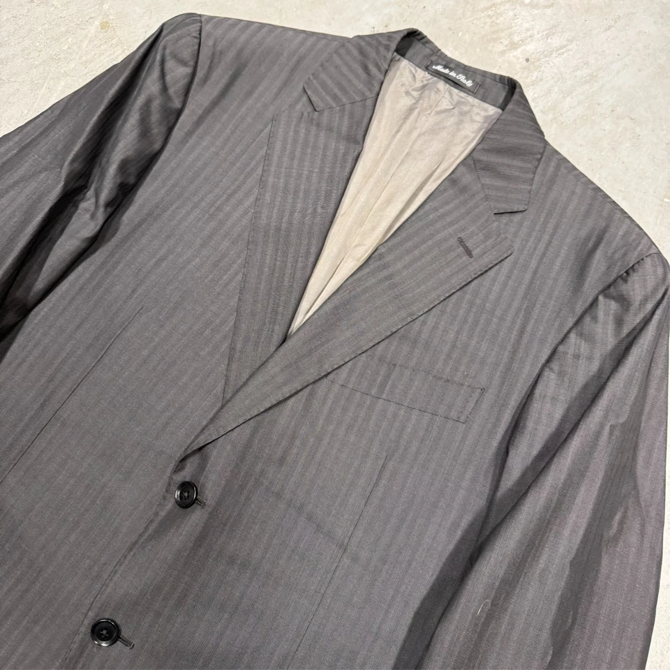 Pal Zileri Blazer приглушенный в полоску шерсти шелк спортивное пальто сделано в Италии коричневый 42 R - Изображение 2 из 4