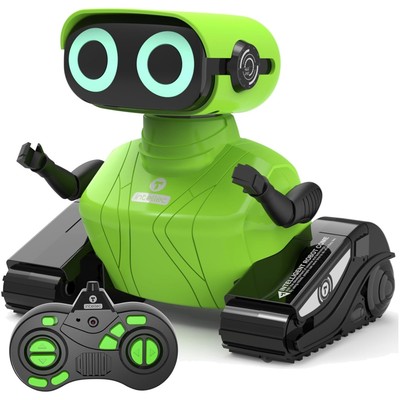 Interactive Remote Control Robot Toy for Kids - LED Eyes & Dance Moves, Green