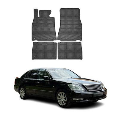 OMAC Floor Mats Liner for Lexus LS430 2001-2006 Black Rubber All-Weather 4 Pcs