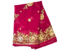 Vintage Indian Wedding Purple Scarf Dupatta Stole Sequins Heavy Embroidered L"