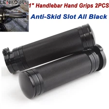 1'' Black Handle Bar Hand Grips For Harley Touring Sportster Dyna XL1200 Softail