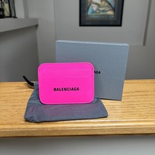 Balenciaga Hot Pink Leather Card Holder Case - Authentic - Brand New