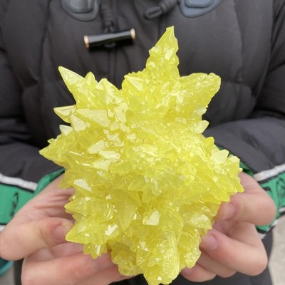 1.1LB Newly discovered natural yellow sulfur crystal quartz crystal mineral samp