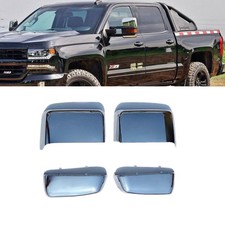 Chrome Towing Mirror Cover Caps Fit for Silverado Sierra 1500 2500 3500HD  F...