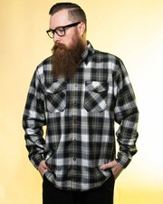 DIXXON COSTANZA BLK/WHT/YEL MENS L/S FLANNEL P/N DX-FL0762M-2XL
