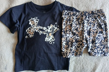 UNDER ARMOUR BLACK BROWN WHITE SHORTS OUTFIT-SIZE 12 MONTHS-NEW WITH TAGS