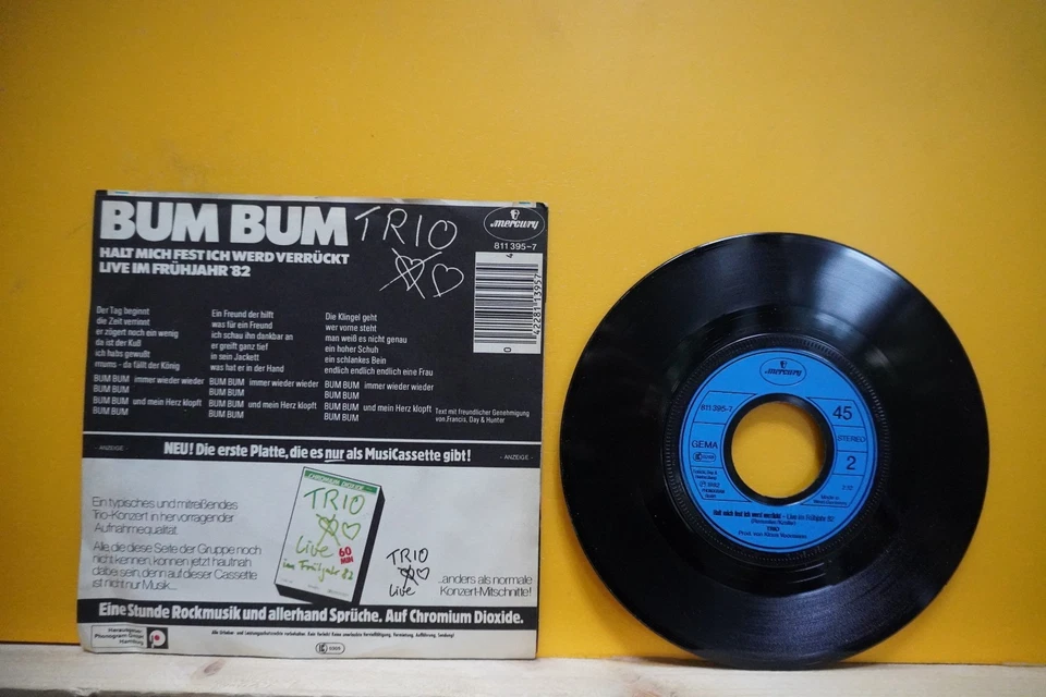 TRIO - Bum Bum / Halt mich fest ich werd verrückt-Live '82 7" 1983 Mercury D NM - Bild 2 von 2