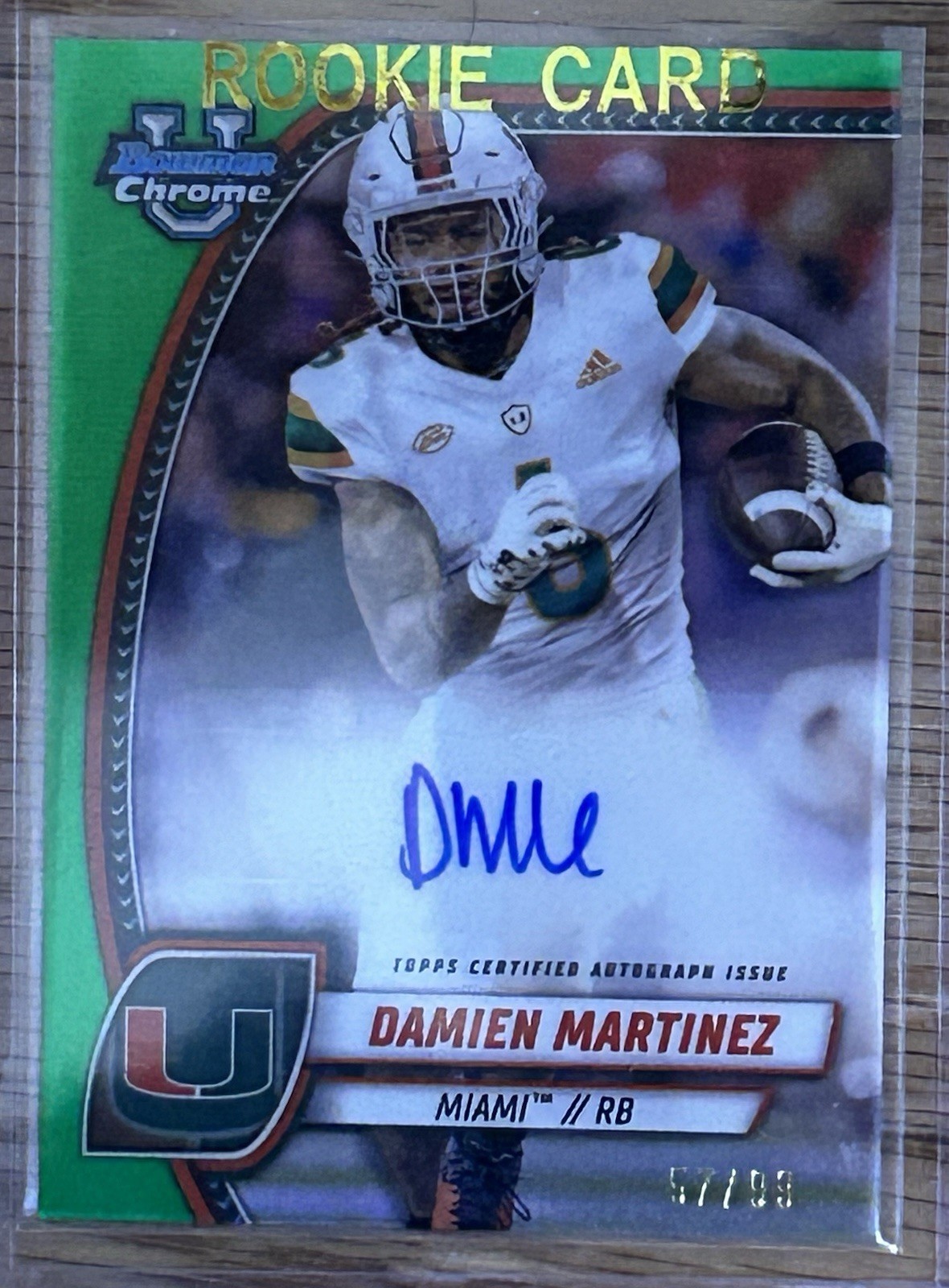 2024 Bowman University Chrome Autograph Damien Martinez #PA-DMA Green /99