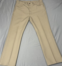 Vintage Levis Sta Prest Pants 38x32 Fits 36 Tan Western Dress Pants USA Made