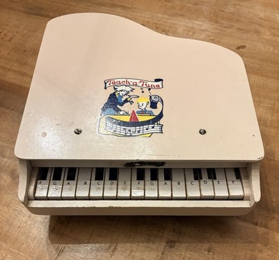 Teach A Tune Toy Wooden Baby Grand Piano Vintage Fisher Price Made In Chicago