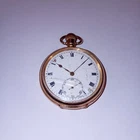 VINTAGE DENNISON MOON CASE 2 PLATES 10ct GOLD POCKET WATCH 15 JEWELS SWISS MADE